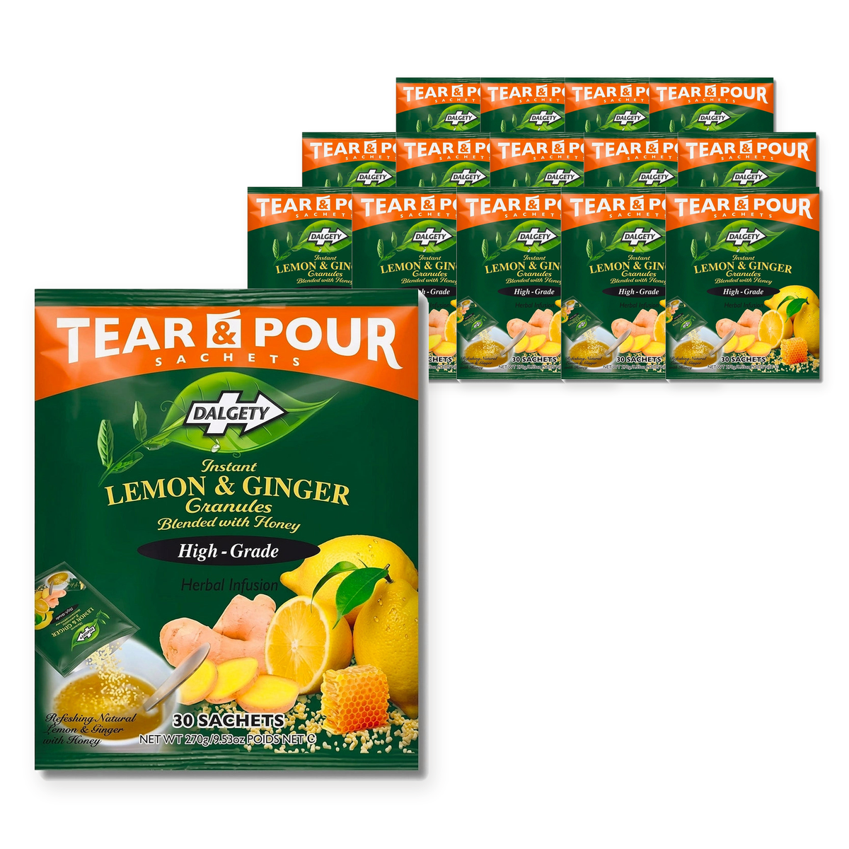 Dalgety Lemon & Ginger Tea Pouch 270G (Case of 15) – case pack