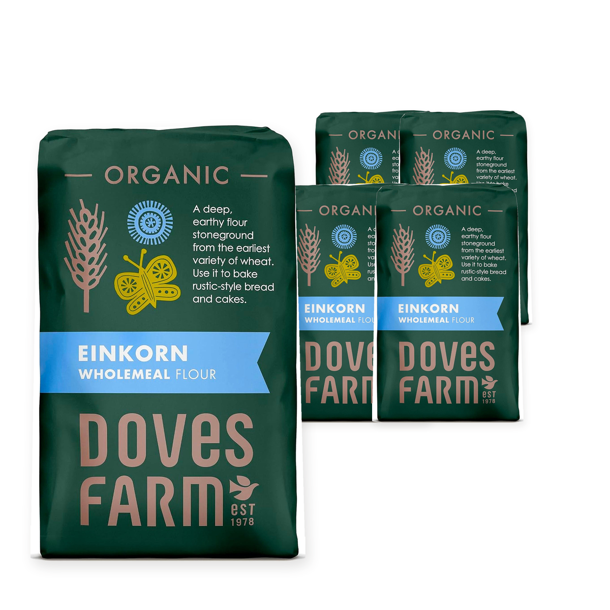 Doves Farm Organic Wholemeal Einkorn Flour 1KG (Case of 5) – case pack