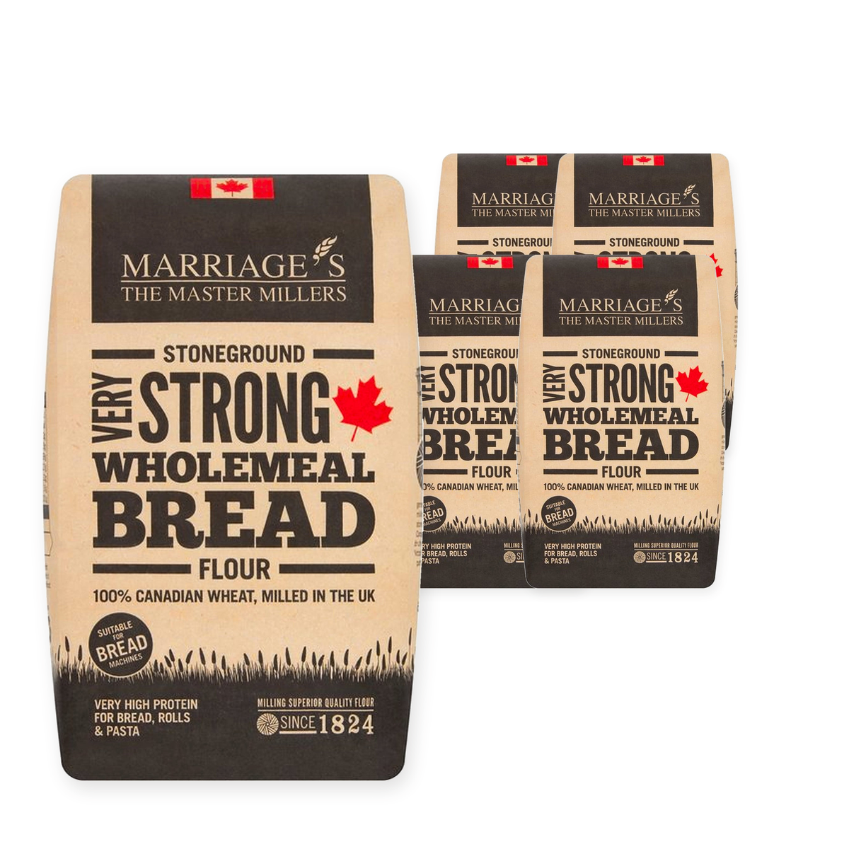 Marriages Millers Very Strong Wholemeal 100% Canadian 1.5KG (Case of 5) – case pack