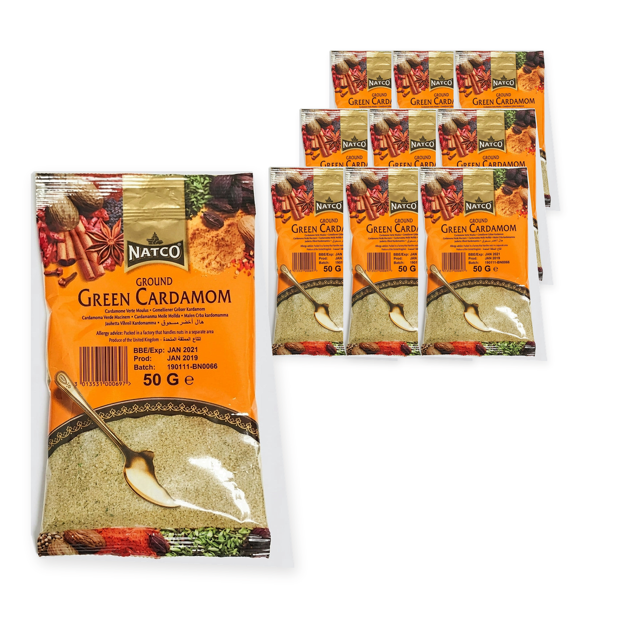 Natco Cardamom Green Ground 50G (Case of 10) – case pack