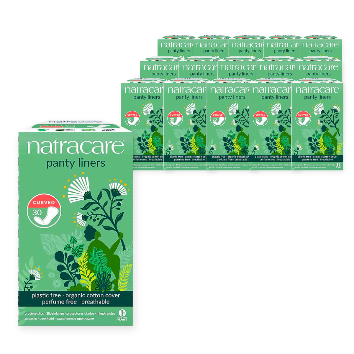 Natracare Curved Panty Liners 30s (Case of 16) – case pack
