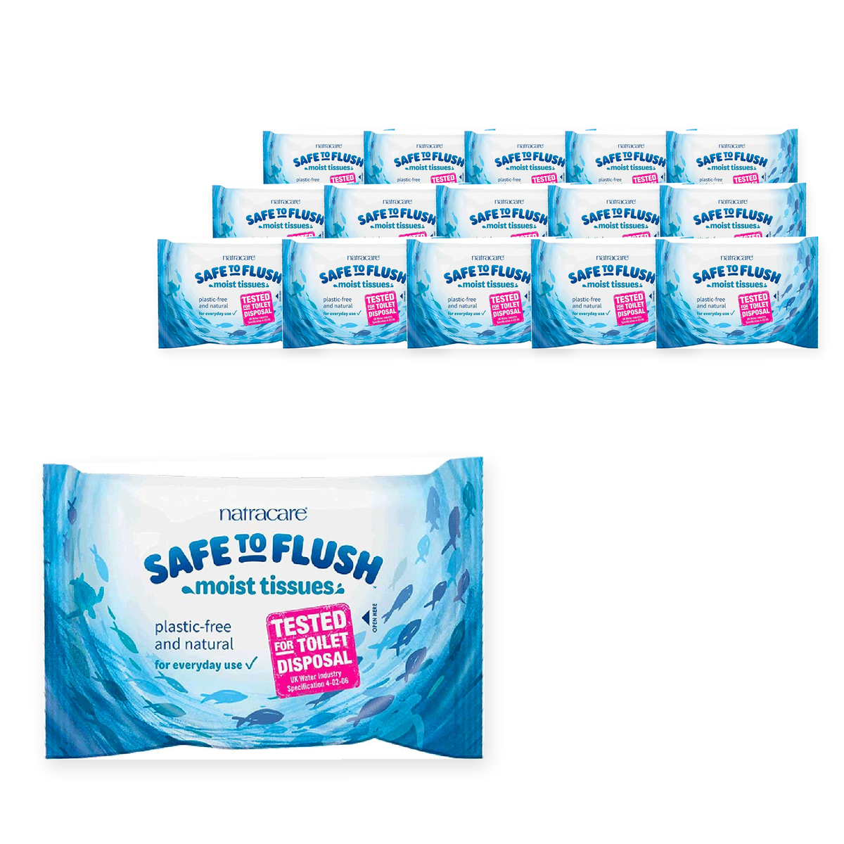 Natracare Safe To Flush Moist Tissues 30s (Case of 16) – case pack