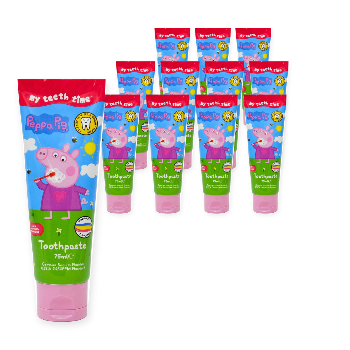 Peppa Pig Toothpaste Kids Bubblegum Flavour 75ML (Case of 12) – case pack