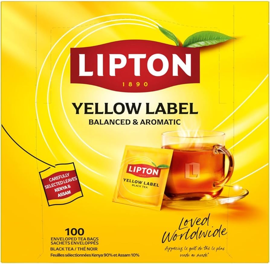 Lipton Tea Bags Yellow Label String & Tag 100s