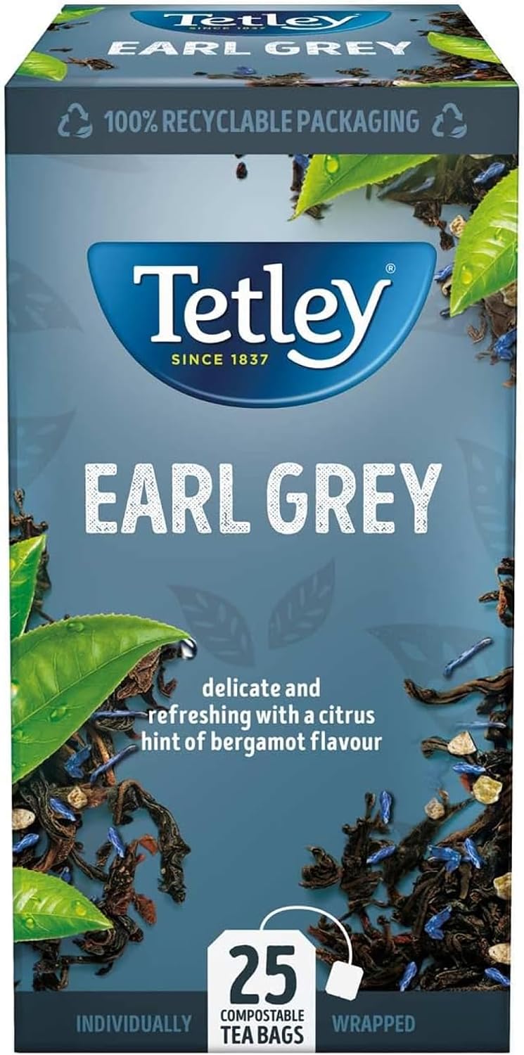 Tetley Tea Bags Envelopes Earl Grey 25'S