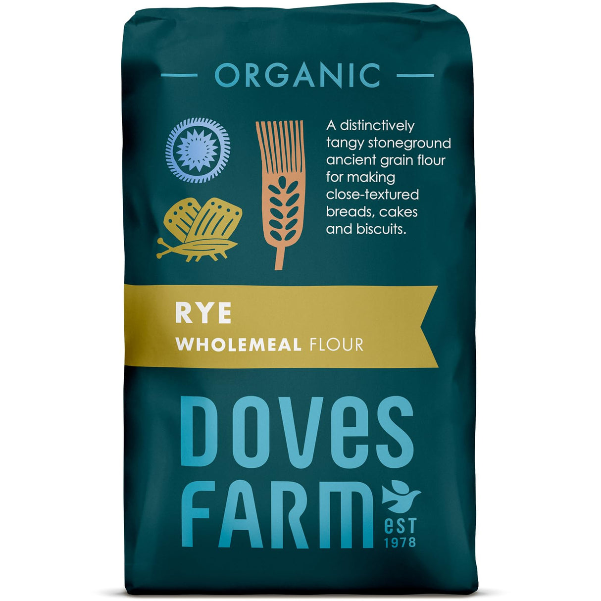 Doves Farm Organic Wholemeal Rye Flour 1KG