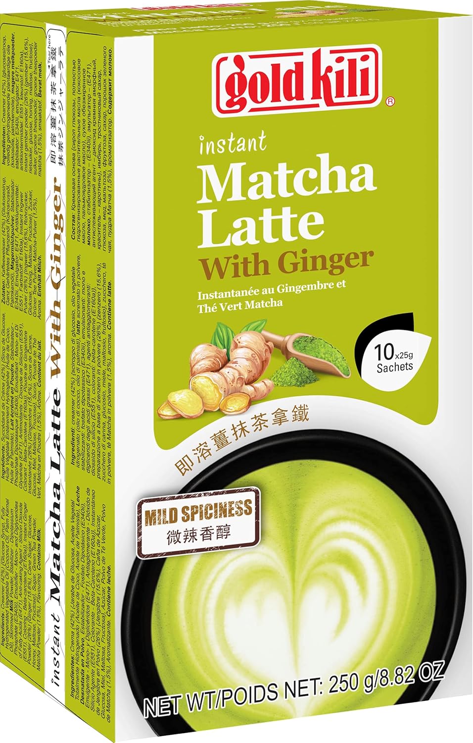 Gold Kili Instant Matcha Latte With Ginger 10x25G