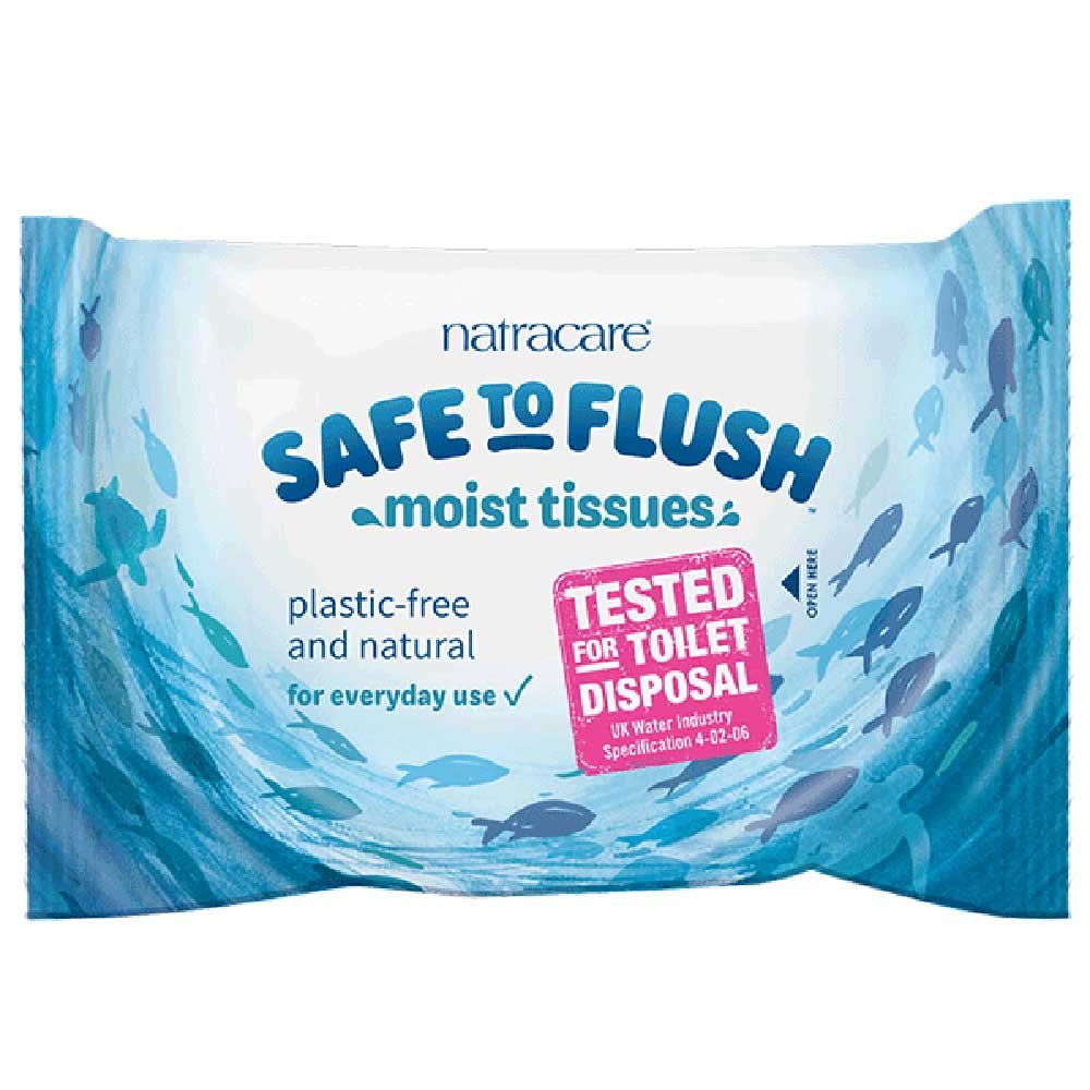 Natracare Safe To Flush Moist Tissues 30s