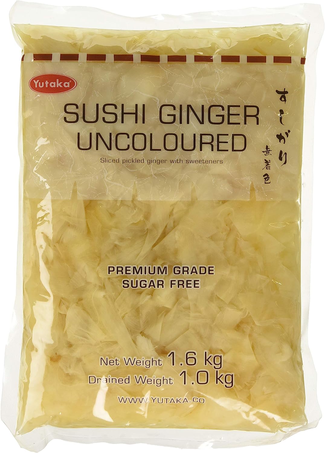 Yutaka Sushi Ginger Uncoloured 1.6KG **Expiry Mar 2026**