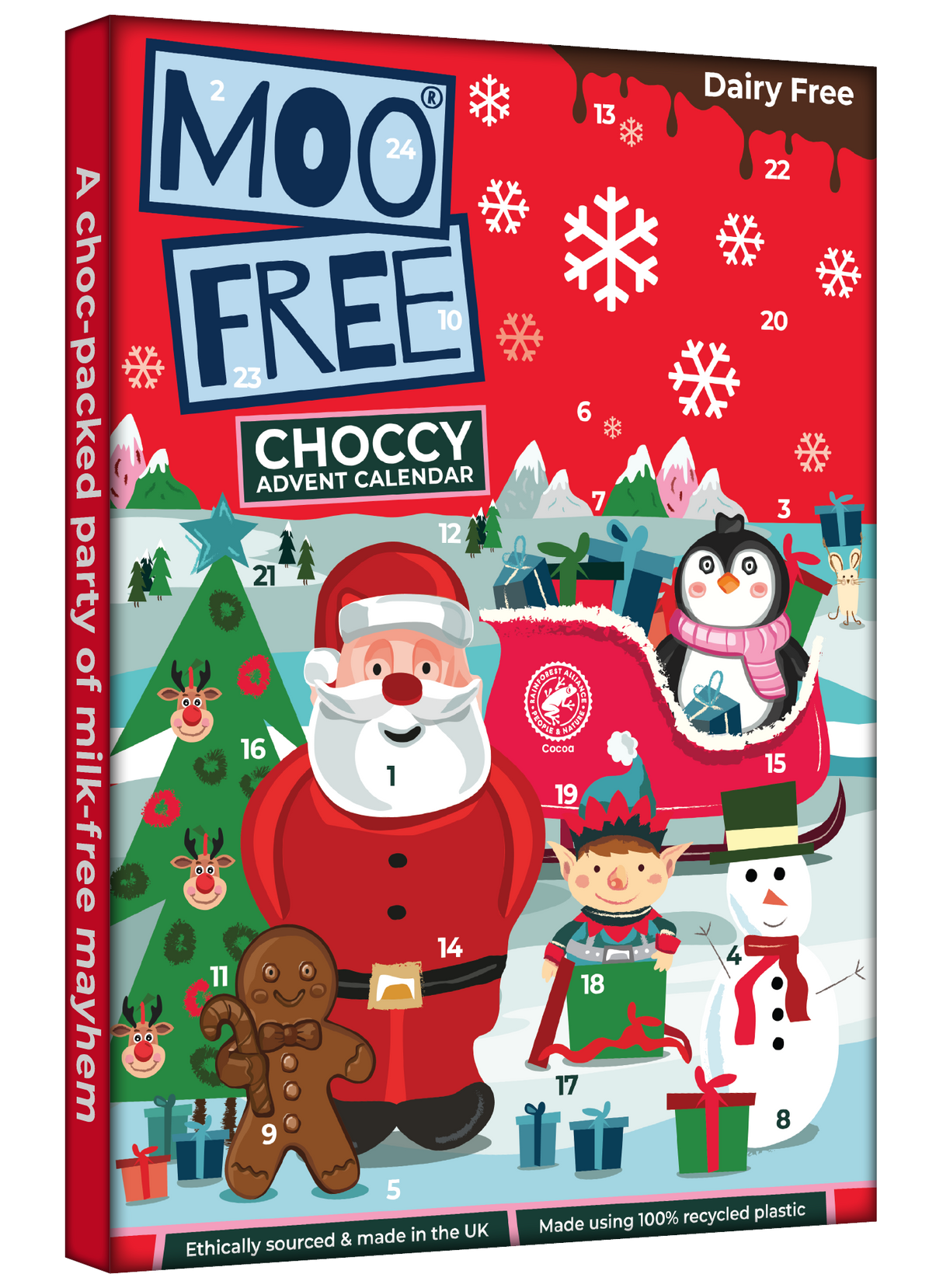 Moo Free 'Milk' Chocolate Advent Calendar 70G (Case of 10)