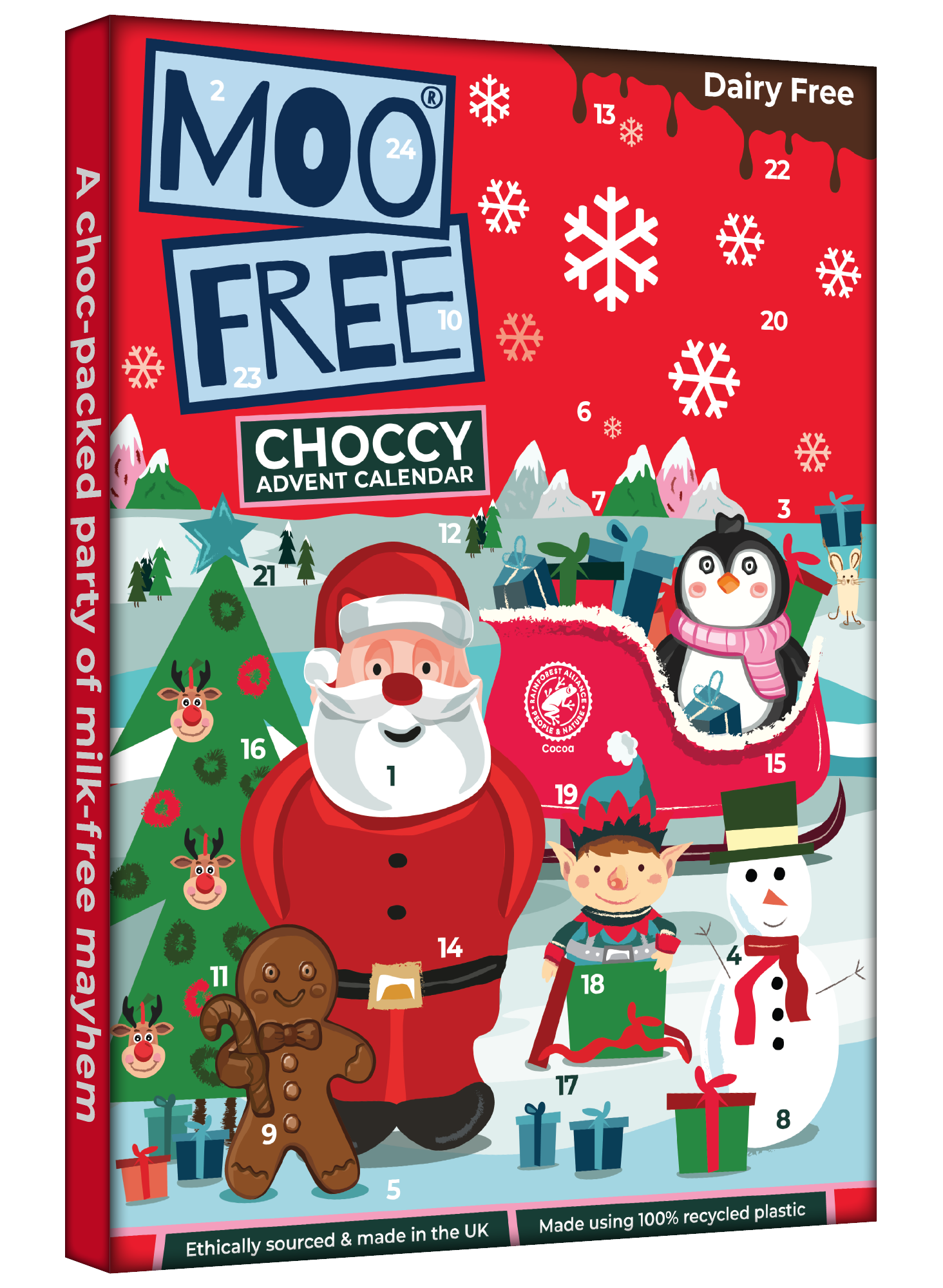 Moo Free 'Milk' Chocolate Advent Calendar 70G (Case of 10)