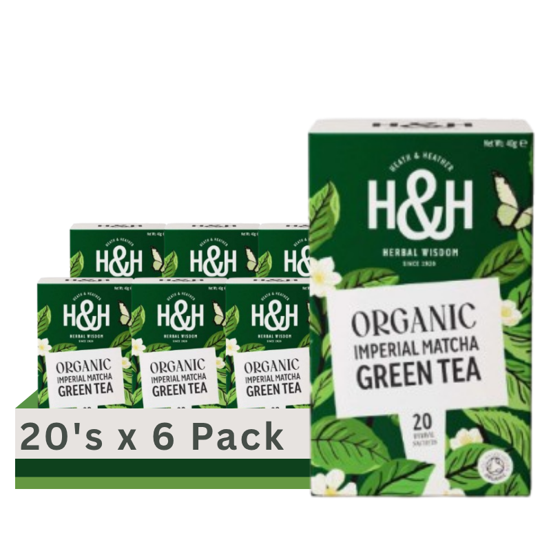 Heath & Heather Organic Imperial Matcha Green Tea 20 Tea Bags (Case of 6)