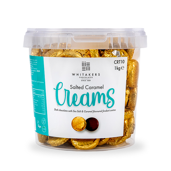 Whitakers Dark Chocolate Salted Caramel Fondant Creams 1KG