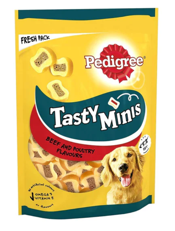 Pedigree Tasty Bites Dog Treats Chewy Slices With Beef 155G