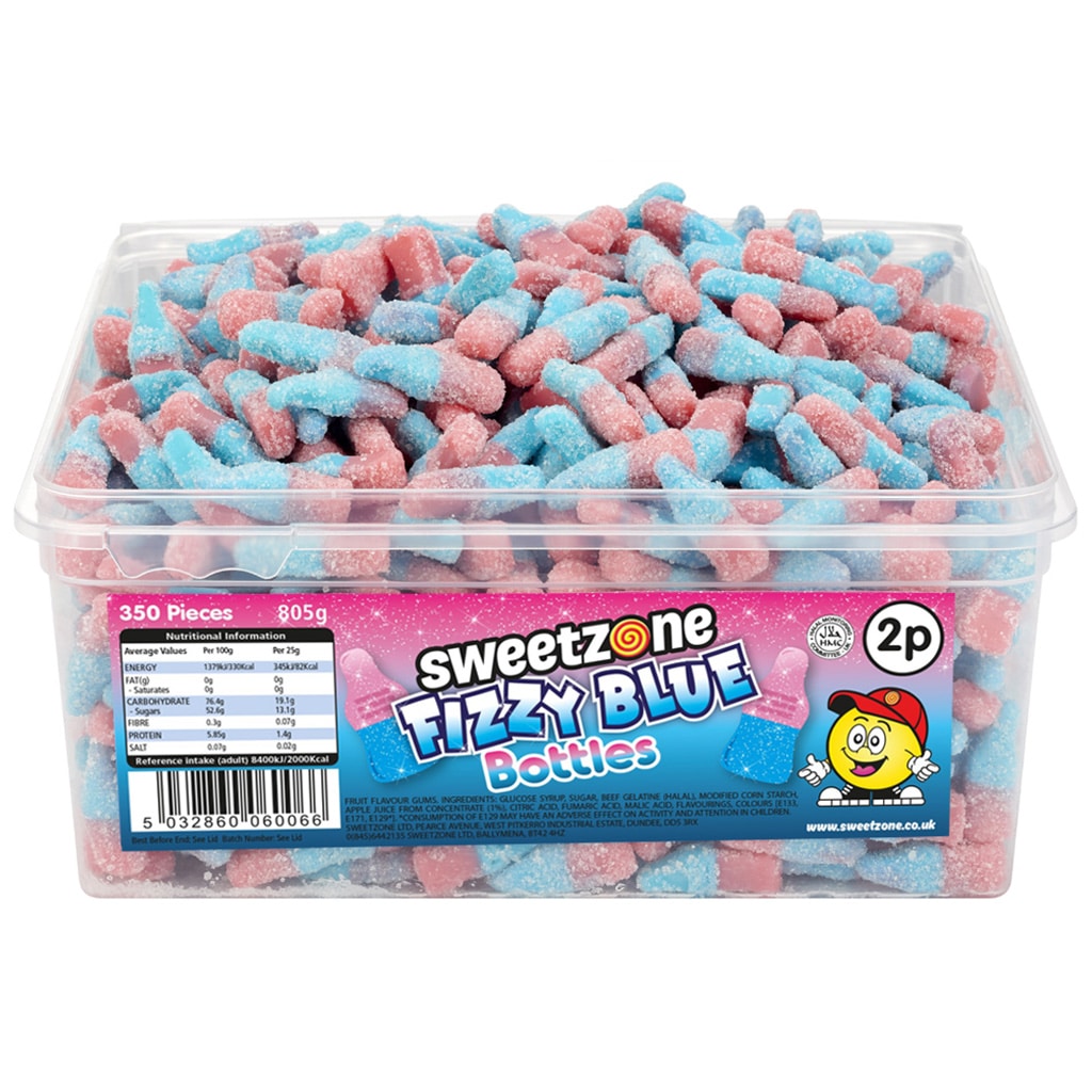 Sweetzone Fizzy Blue Bottles 805G