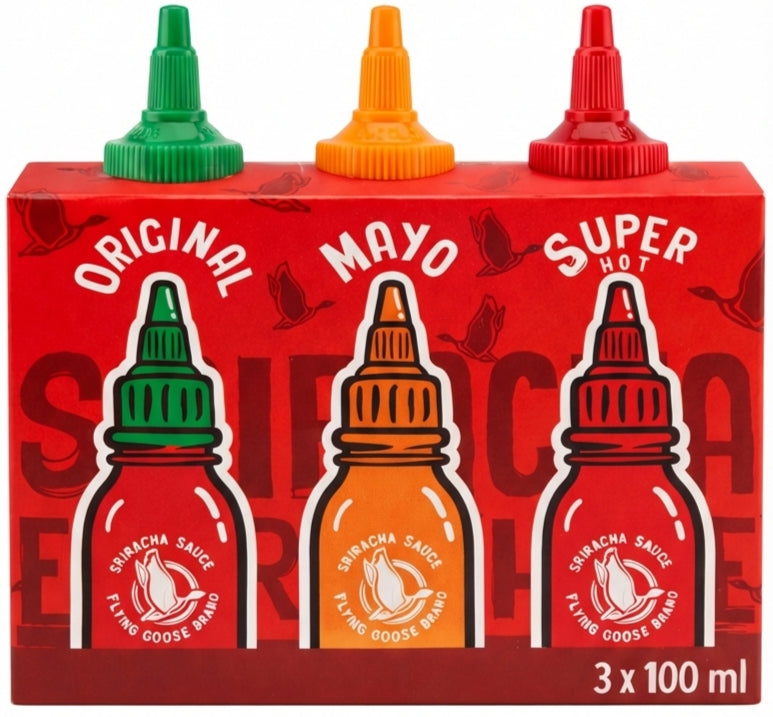 Flying Goose Sriracha Mixed Pack 3 x 100ml (Original, Mayo, Super Hot)