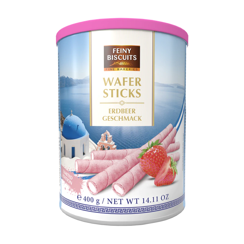 Feiny Biscuits Wafer Rolls With Strawberry Flavoured Cream 400G (Case of 12)
