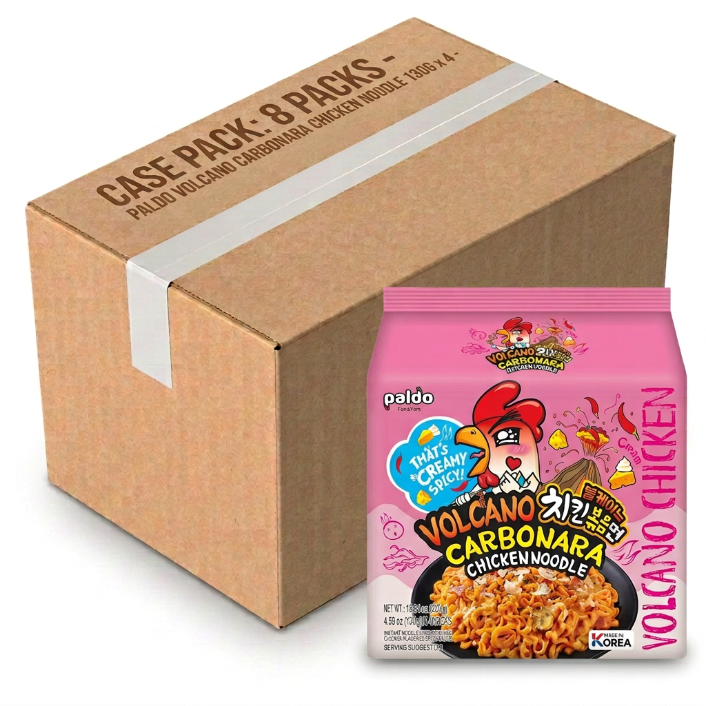 Paldo Volcano Carbonara Chicken Noodle 130G (Case of 8)