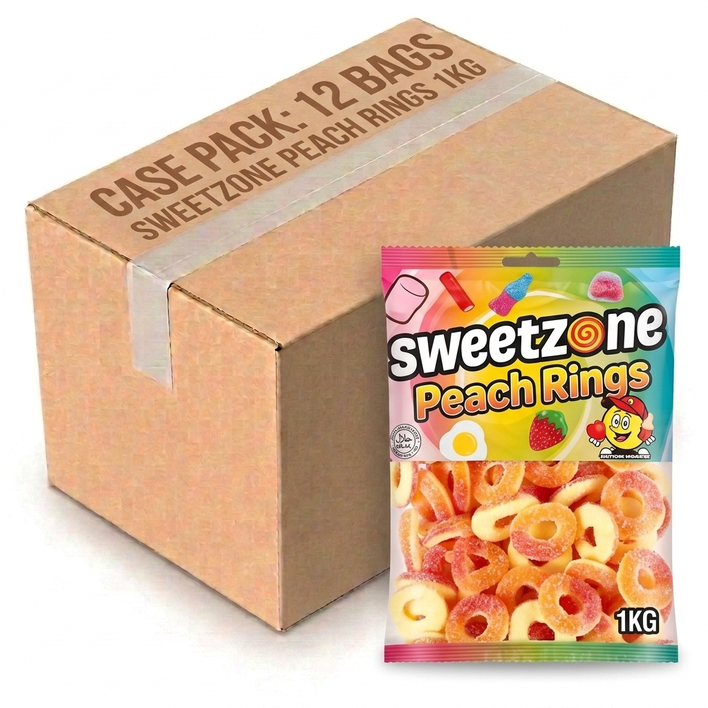Sweetzone Peach Rings 1KG (Case of 12)