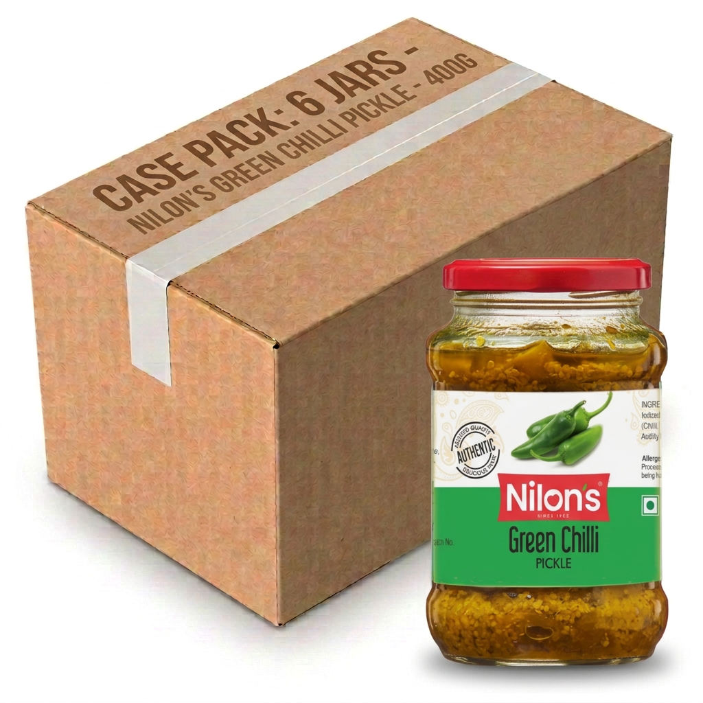 Nilon's Green Chilli Pickle 400G (Case of 6)