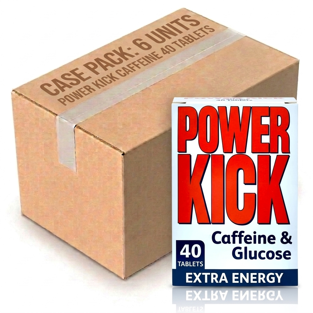 Powerkick Caffeine 40 Tablets (Case of 6)