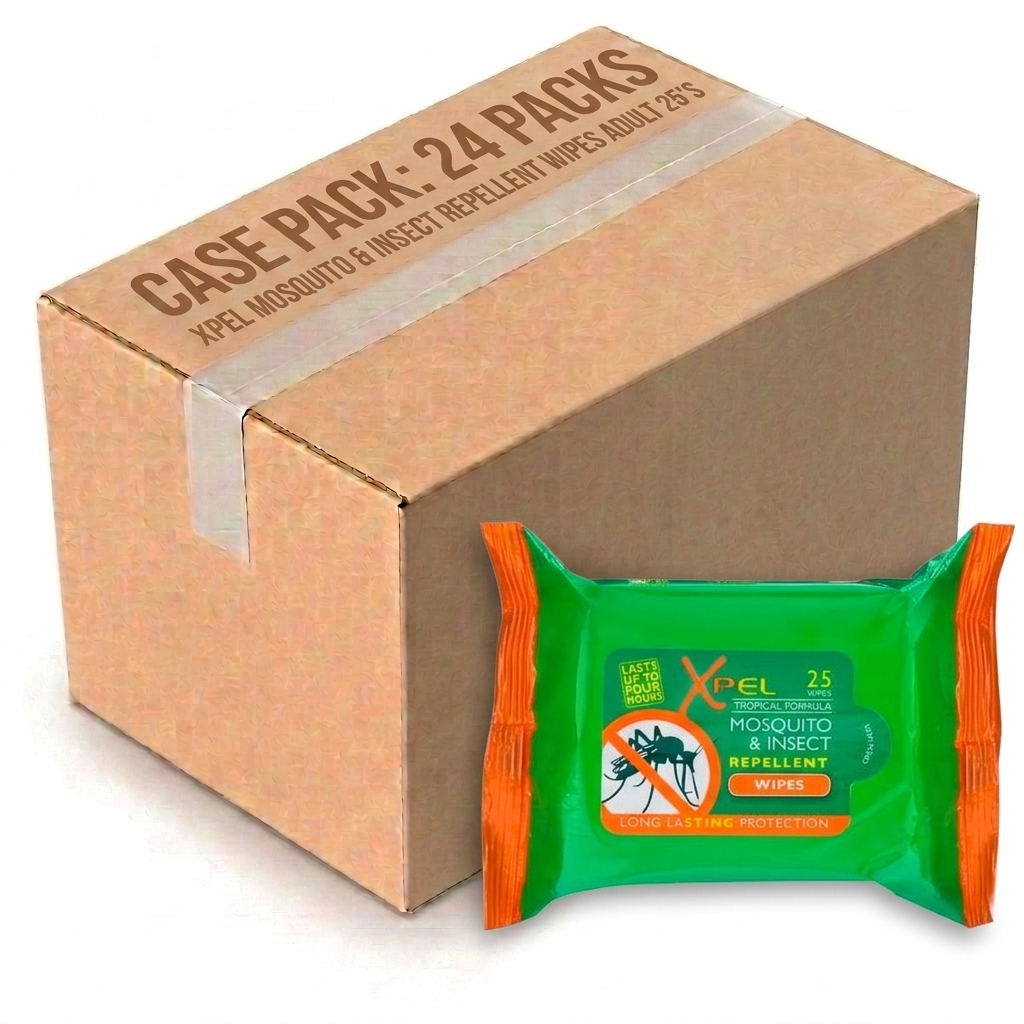 Xpel Mosquito & Insect Repellent Wipes Adult 25'S (Case of 24)