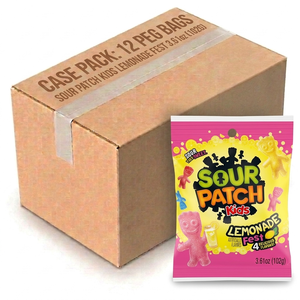 Sour Patch Kids Lemonade Fest Peg Bags 3.61oz (102G) (Case of 12)