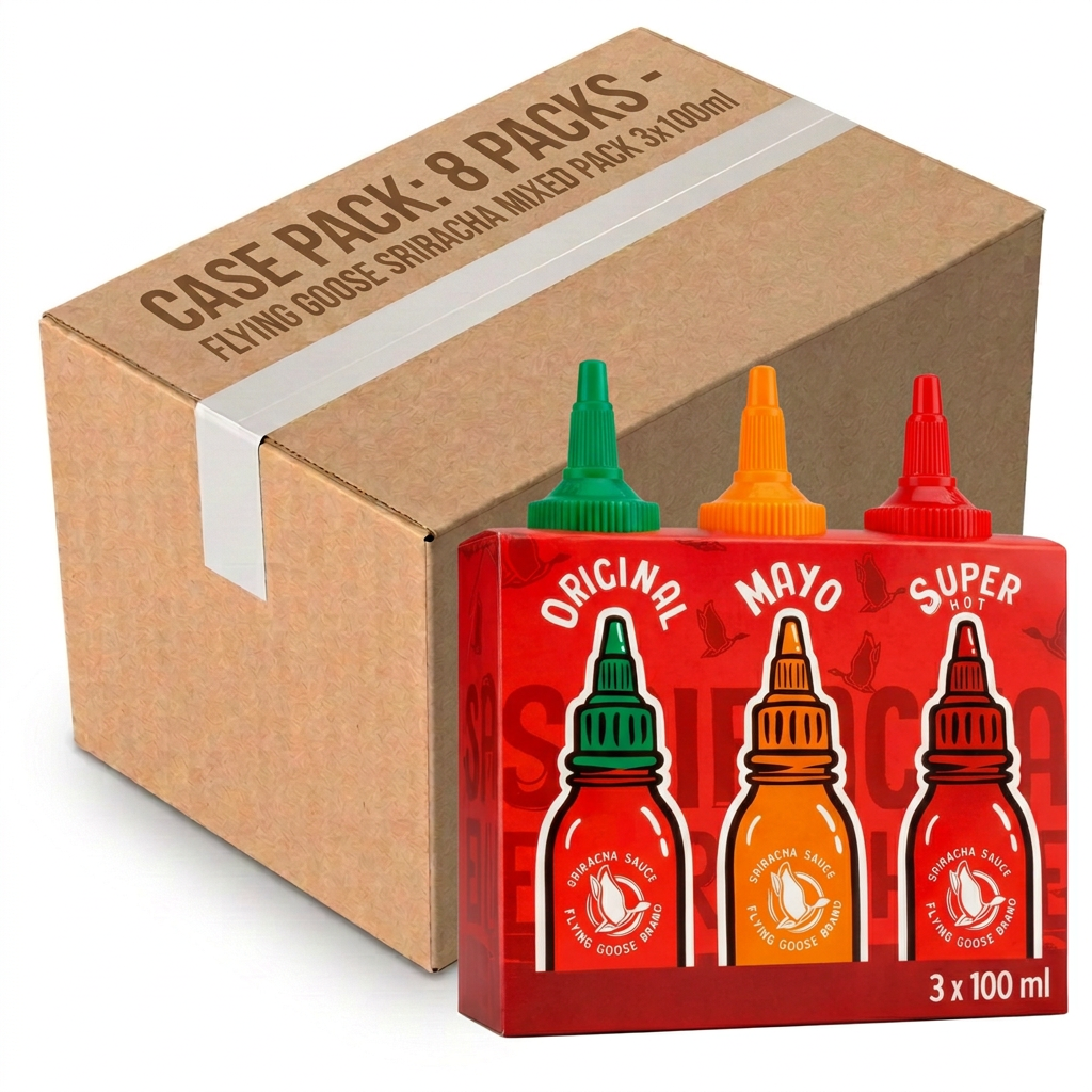 Flying Goose Sriracha Mixed Pack 3 x 100ml (Original, Mayo, Super Hot) (Case of 8)