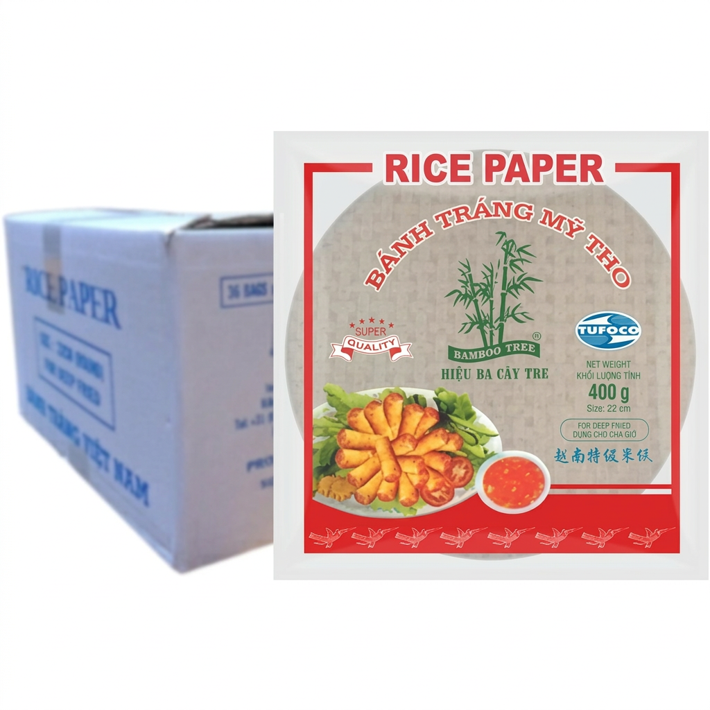 Bamboo Tree Fried Rice Paper 22cm 340G (Case of 44)