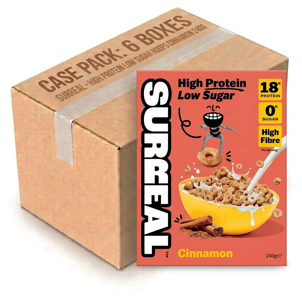 Surreal High Protein Low Sugar HOOPS Cinnamon 240G (Case of 6)