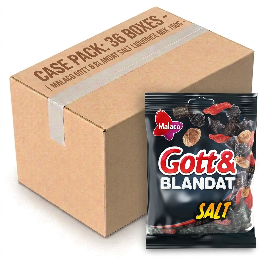 Malaco Gott & Blandat Salt Liquorice Mix 150G (Case of 36)