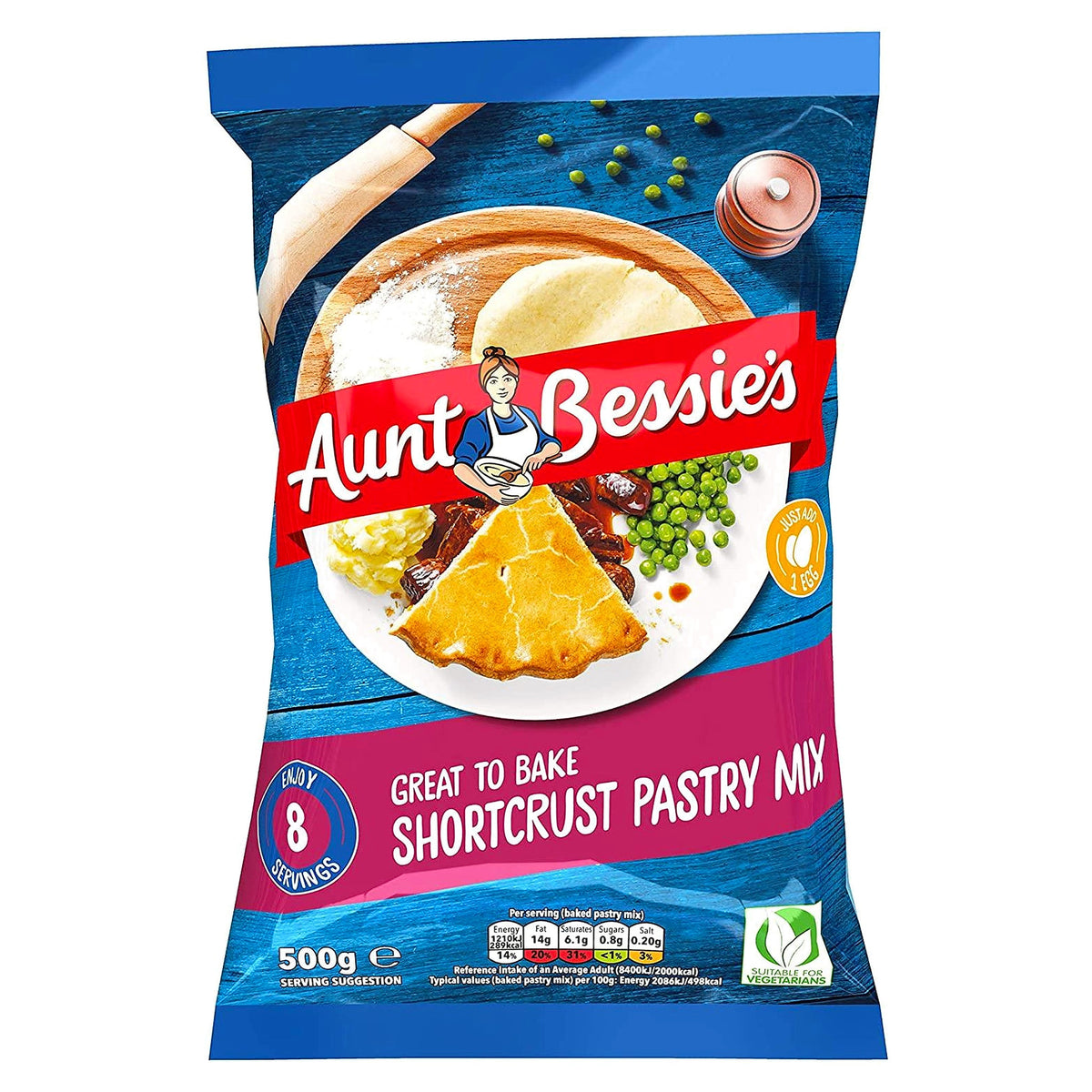 Aunt Bessies Delicious Shortcrust Pastry Mix 500G