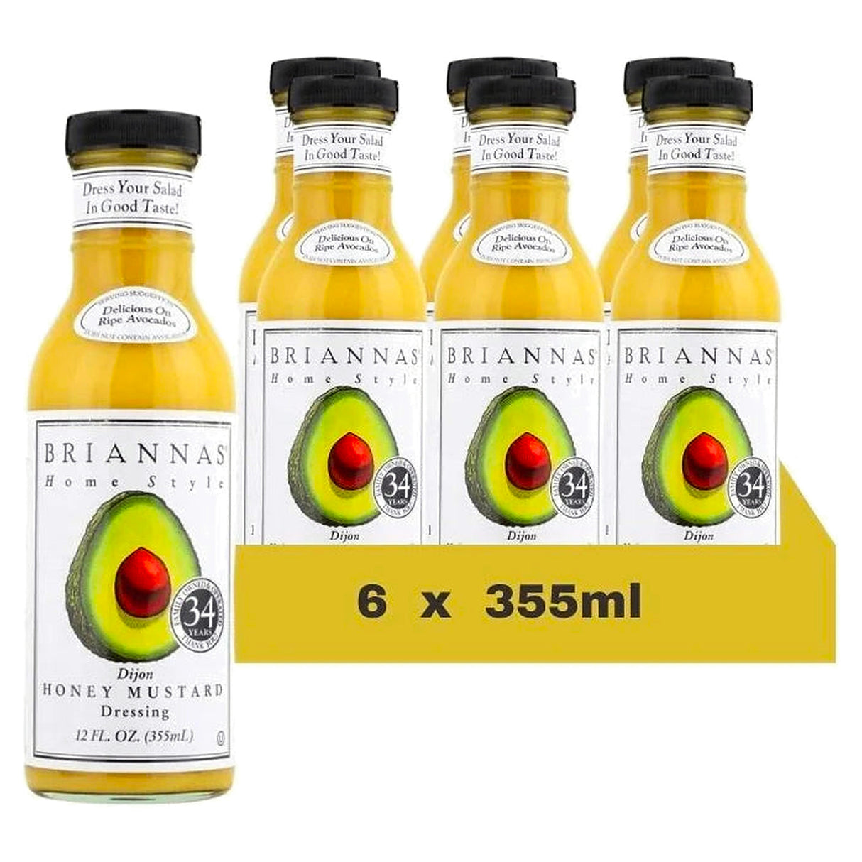 Briannas Dijon Honey Mustard Dressing 355Ml (Case of 6)