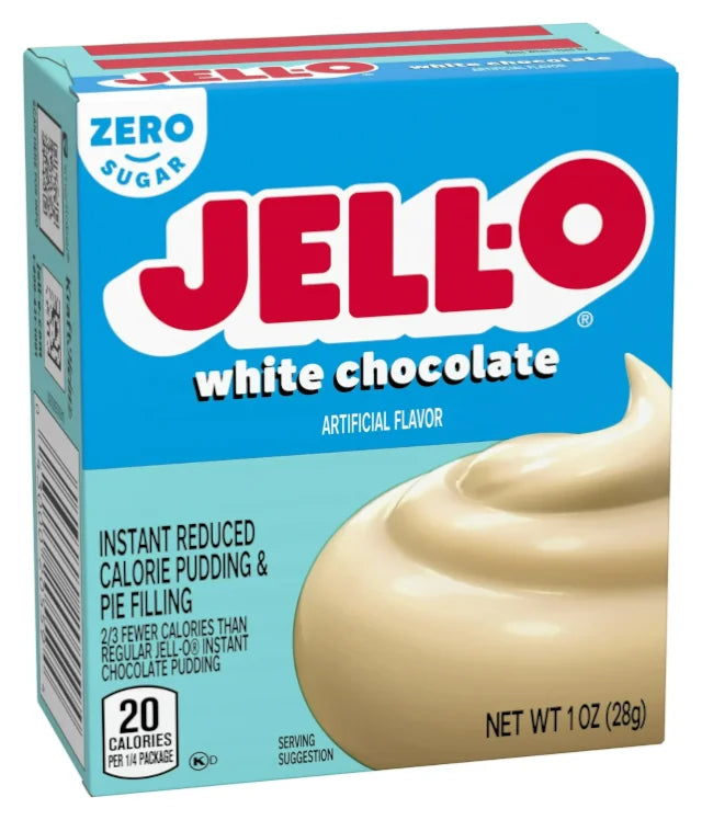 Jell-O Sugar Free White Chocolate Pudding Instant Mix 1oz
