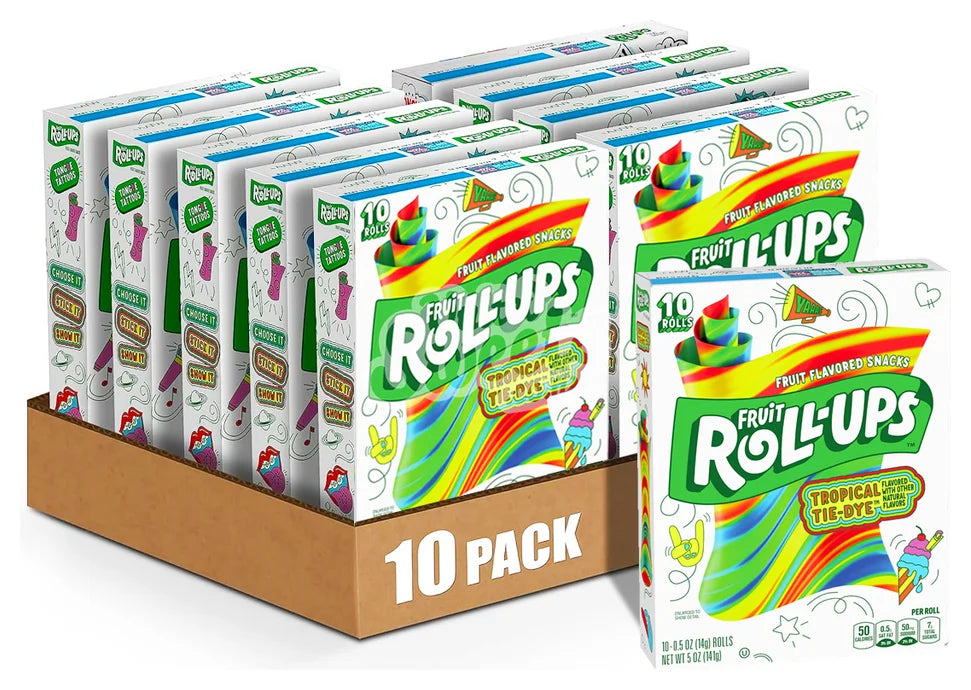 Fruit Roll-Ups Tropical Tie-Dye 10 Pack (Case of 10)