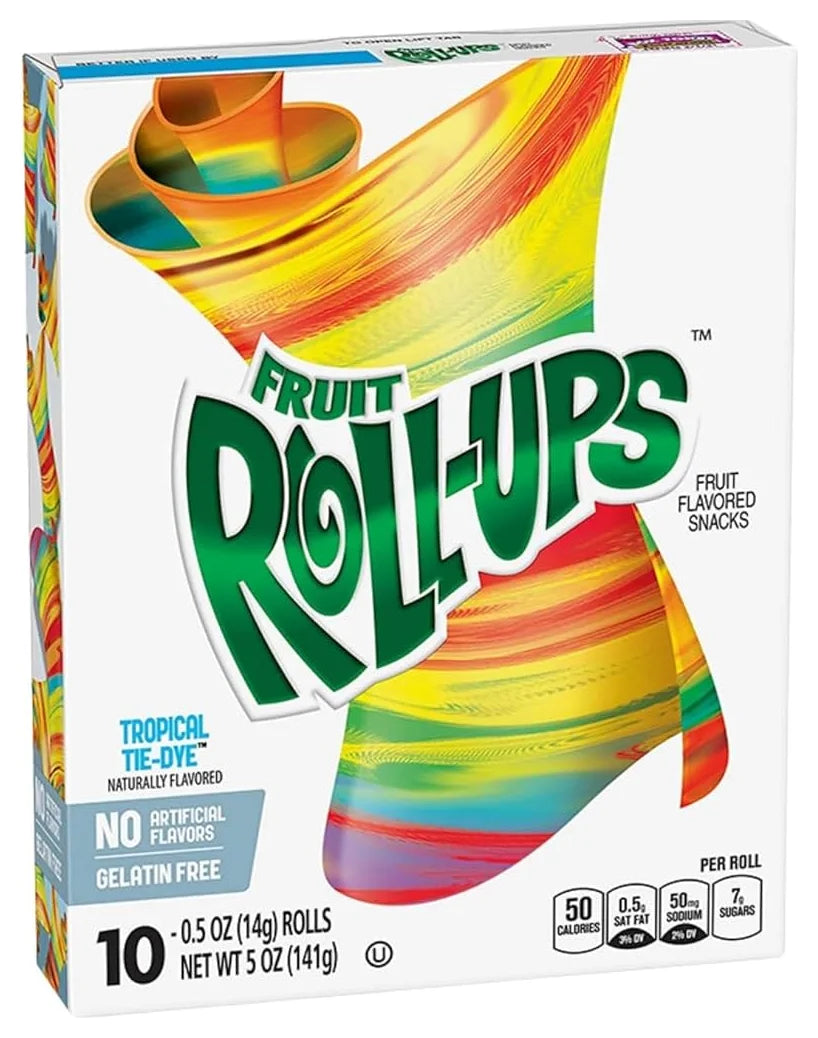 Fruit Roll-Ups Tropical Tie-Dye 10 Pack (Case of 10)