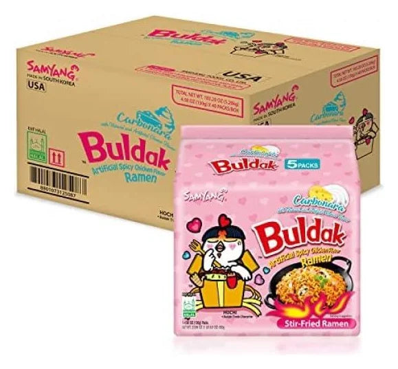 Samyang Hot Chicken Ramyun Carbonara 5-Pack (Case of 8)