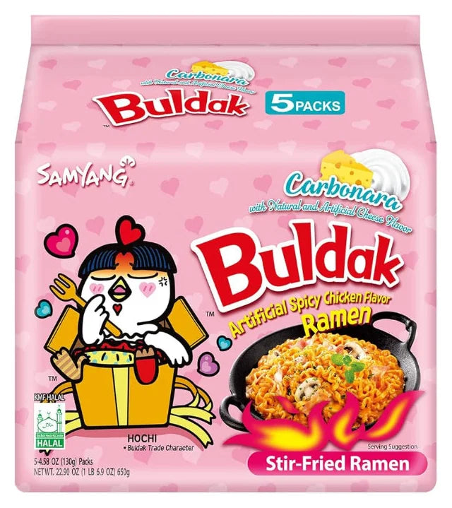 Samyang Hot Chicken Ramyun Carbonara 5-Pack (Case of 8)