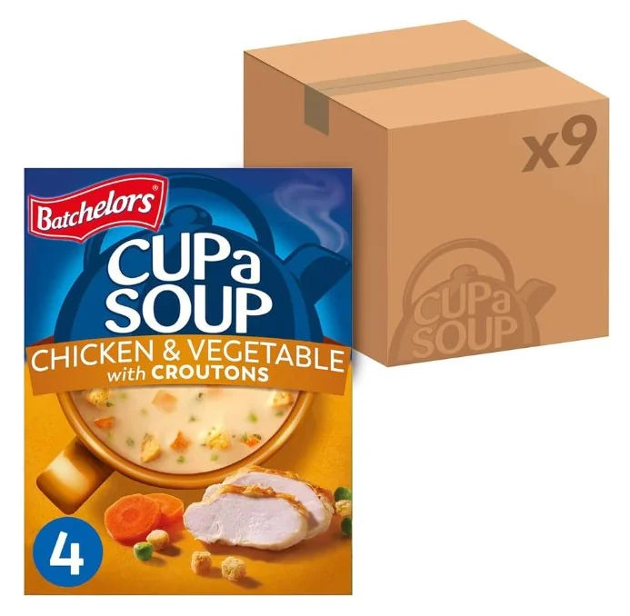 Batchelors Cup A Soup Chicken & Vegetable With Croutons 4 Pack 110G (Case of 9)