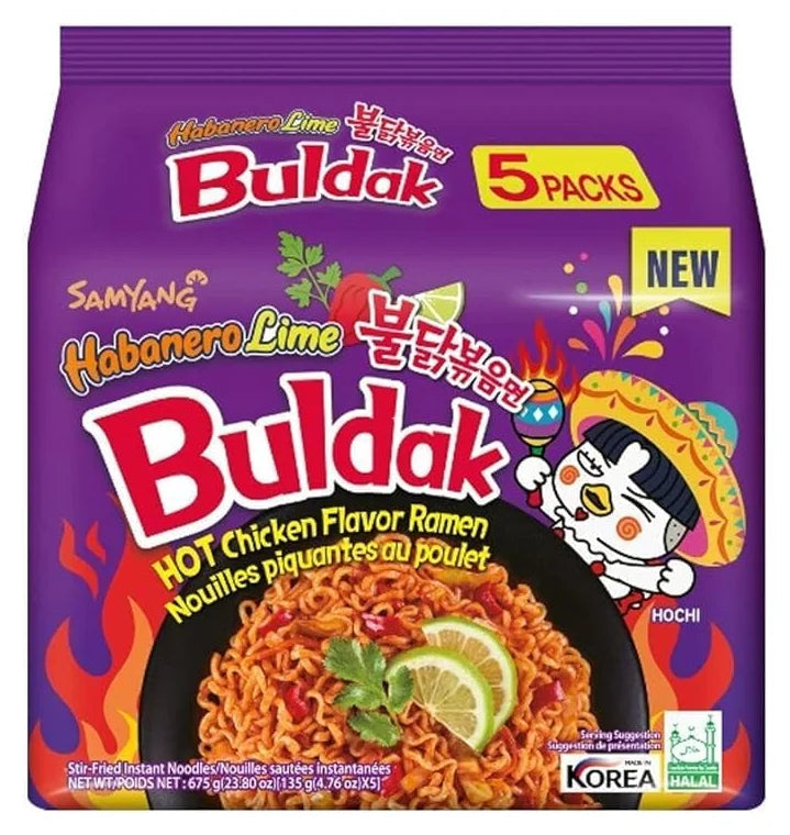 Samyang Hot Chicken Ramen Habanero Lime (135g X 5) Multipack