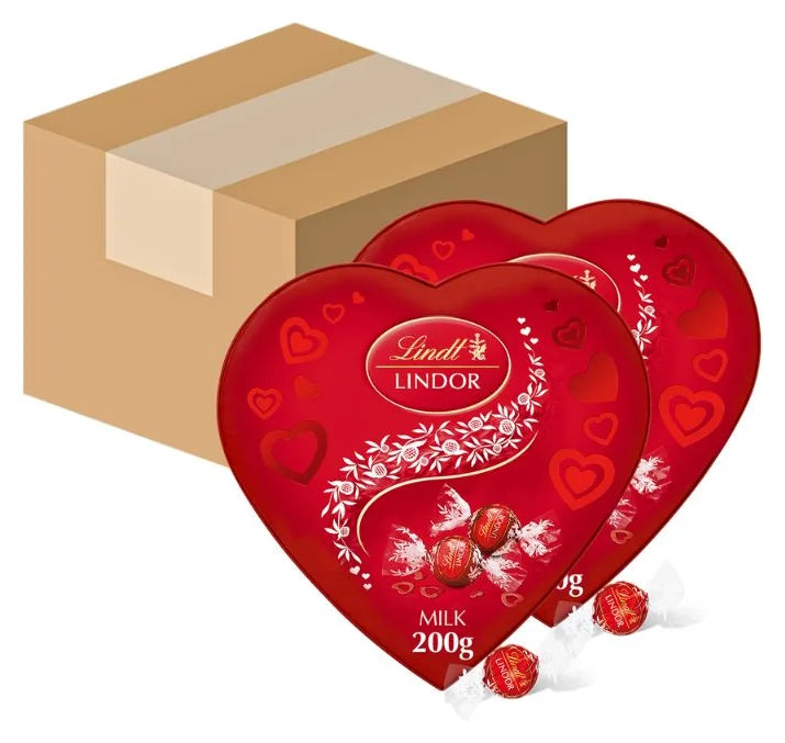 Lindt Lindor Heart Box Milk 200G (Case of 8)
