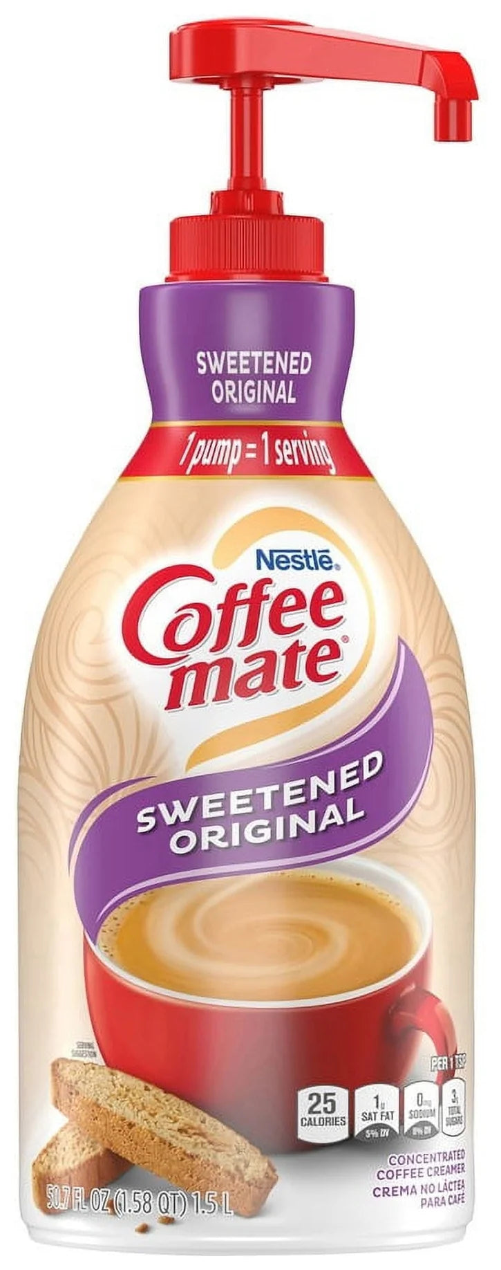 Coffee-Mate Liquid Creamer Sweetened Original 1.5L Pump Bottle **Expiry Feb 2025**