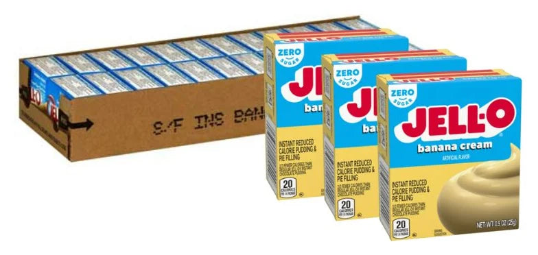 Jell-O Sugar Free Banana Cream Pudding Mix 0.9oz (Case of 24)