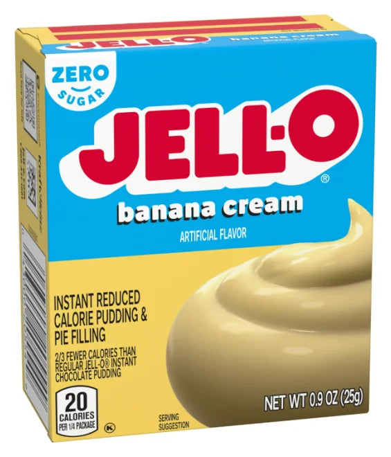 Jell-O Sugar Free Banana Cream Pudding Mix 0.9oz (Case of 24)