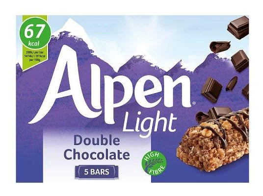 Alpen Light Double Chocolate Cereal Bars 5x95g - World Food Shop