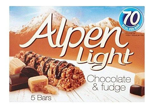 Alpen Light Chocolate & Fudge Cereal Bar 5x95g - World Food Shop