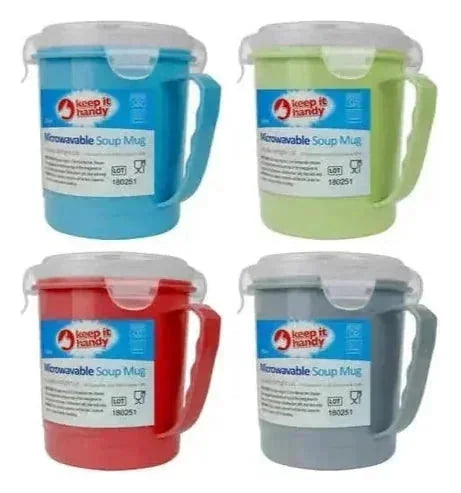 1 Piece Keep It Handy Microwavable Soup Mug (Assorted Colour)