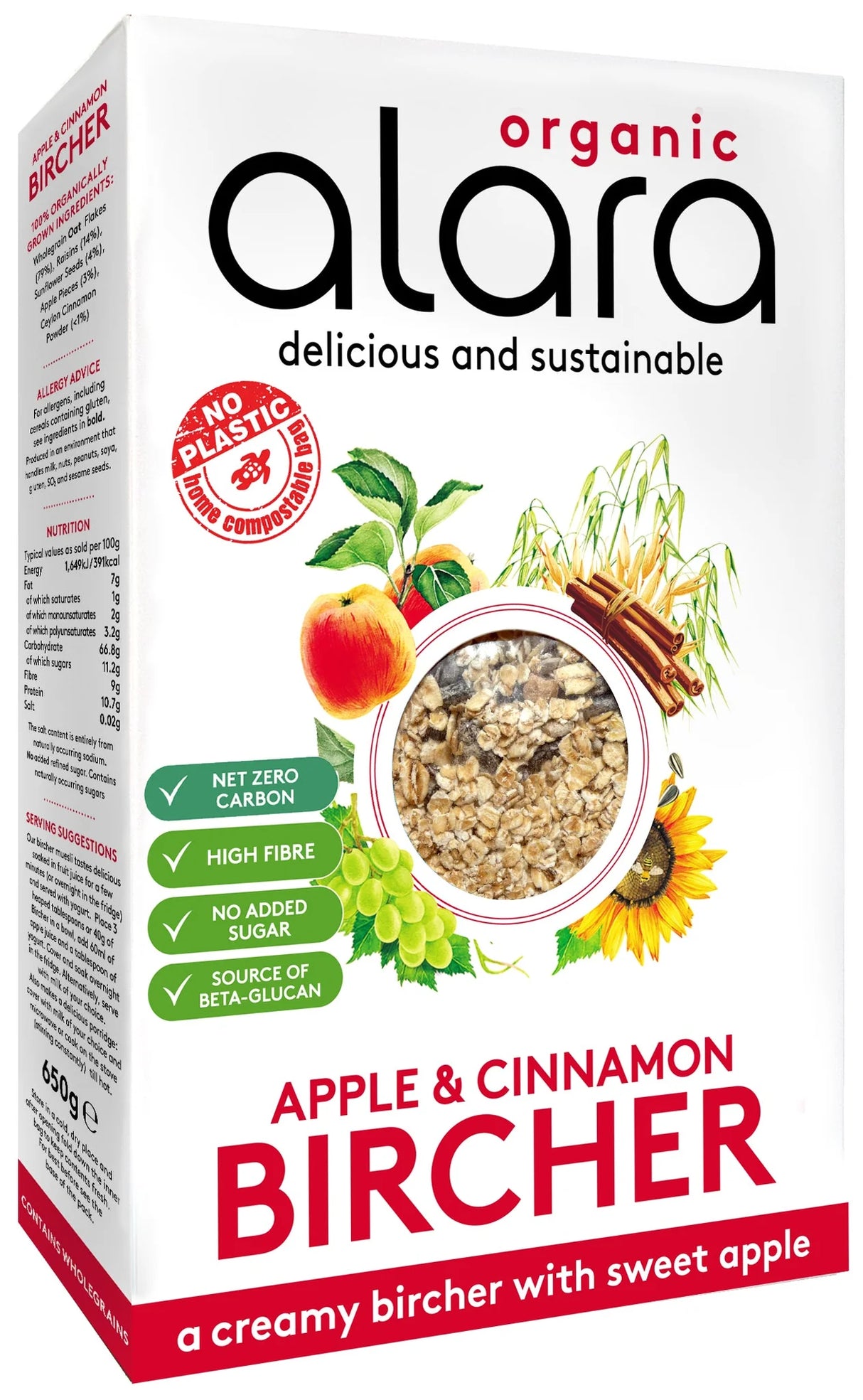 Alara Apple & Cinnamon Bircher 650G
