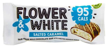 Flower & White Salted Caramel Belgian Milk Chocolate Meringue Bar 20G (Case 12)