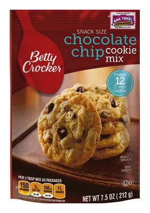 Betty Crocker Snack Size Chocolate Chip Cookie Mix 212G (Case 9)